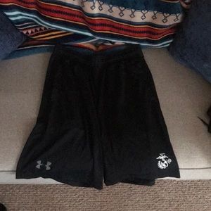 Black US Marines Under Armour shorts.
